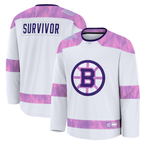 Crovyle B.Bruins White Hockey Fights Cancer Survivor Practice Stitched Jerseys