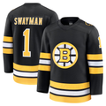 Crovyle B.Bruins #1 Jeremy Swayman Black Home Premium Stitched Jerseys