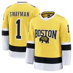 Crovyle B.Bruins #1 Jeremy Swayman Gold 2026 Stadium Series Premium Stitched Jerseys