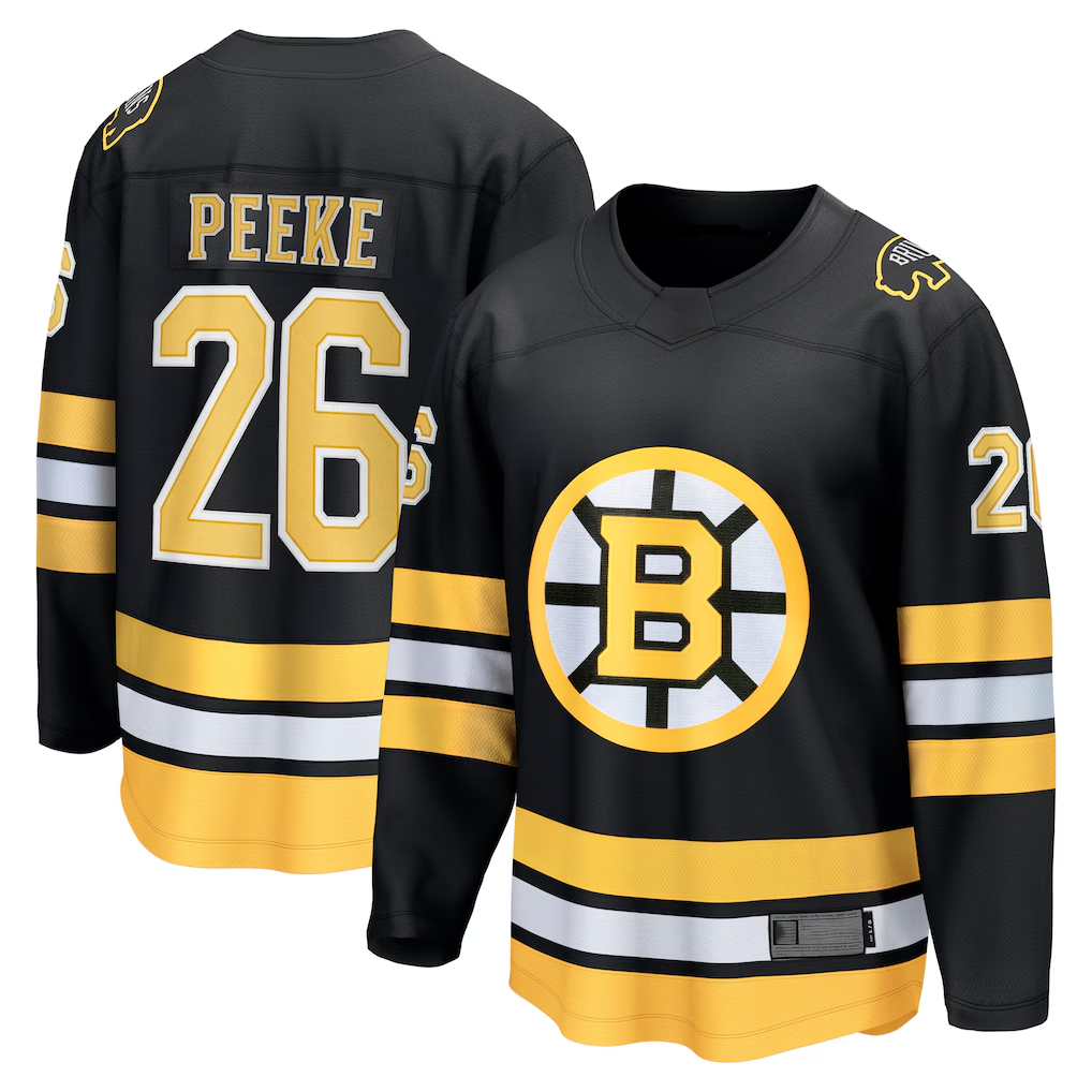 Crovyle B.Bruins #26 Andrew Peeke Black Home Breakaway Player Stitched Jerseys