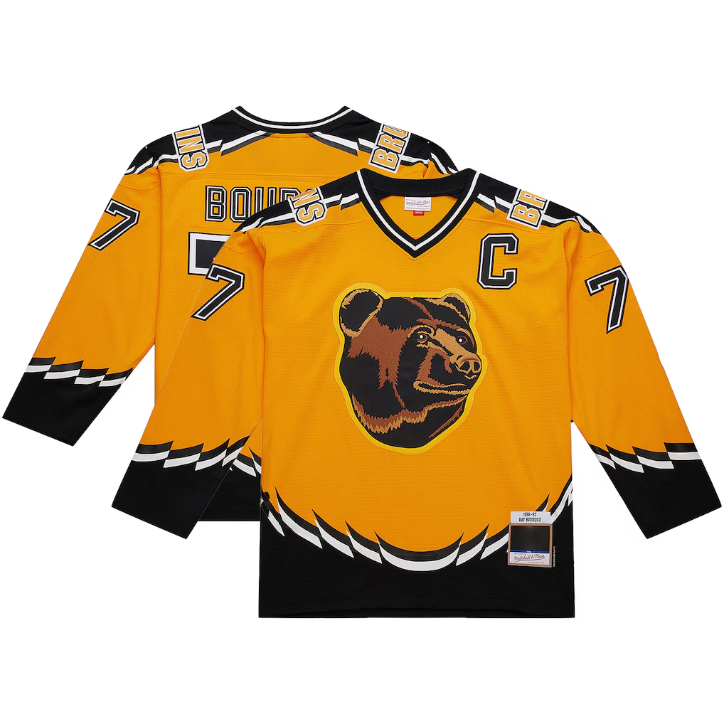 Crovyle B.Bruins #77 Ray Bourque Mitchell & Ness Gold Big & Tall 1996-97 Blue Line 2.0 Stitched Jerseys