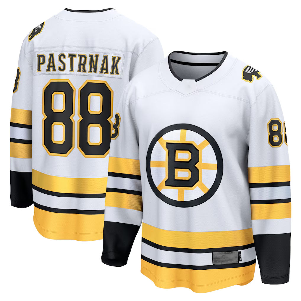 Crovyle B.Bruins #88 David Pastrnak White Away Breakaway Player Stitched Jerseys