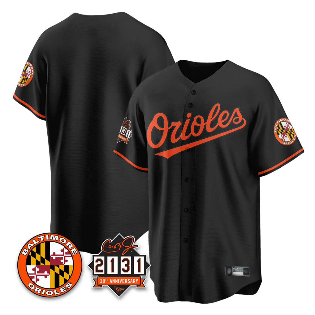 Crovyle B.Orioles Black 30th Anniversary of 2131 Home Game Blank Player Stitched Jerseys