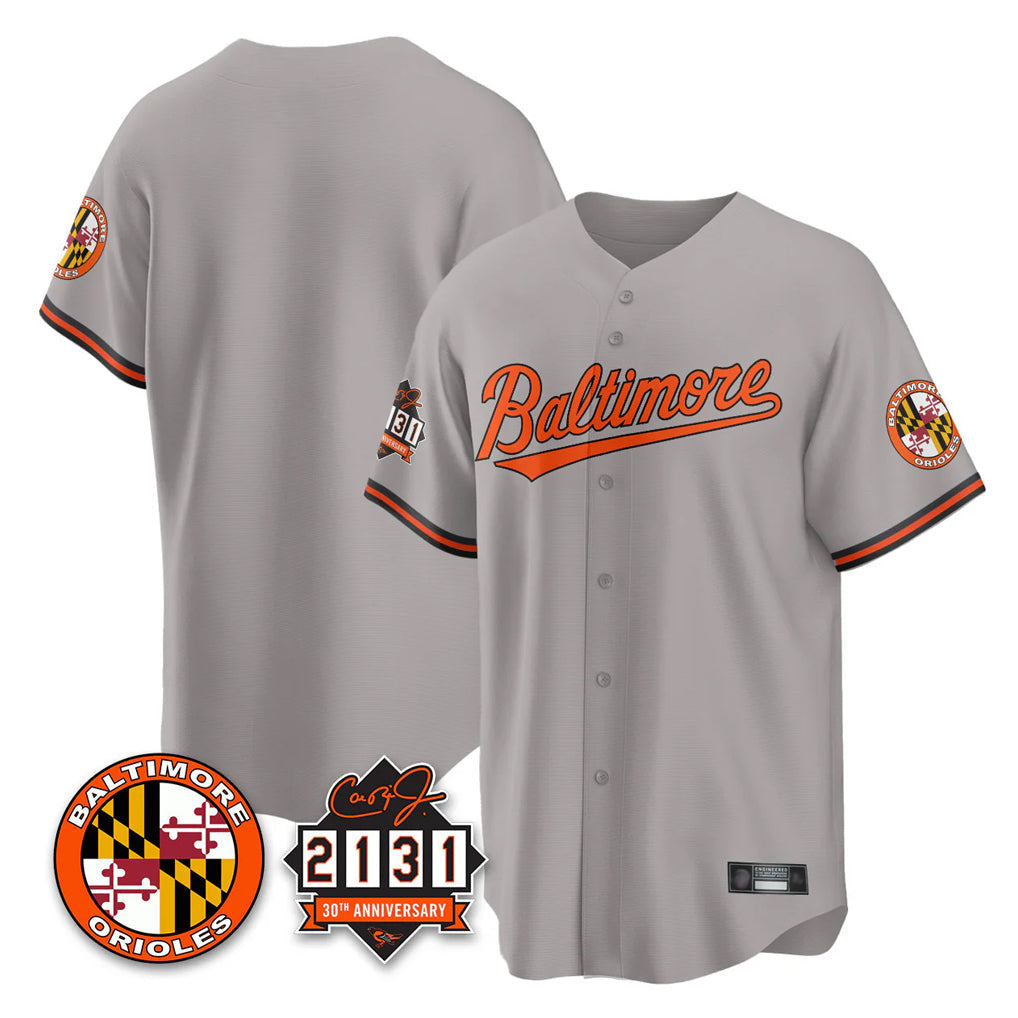 Crovyle B.Orioles Gray 30th Anniversary of 2131 Home Game Blank Player Stitched Jerseys