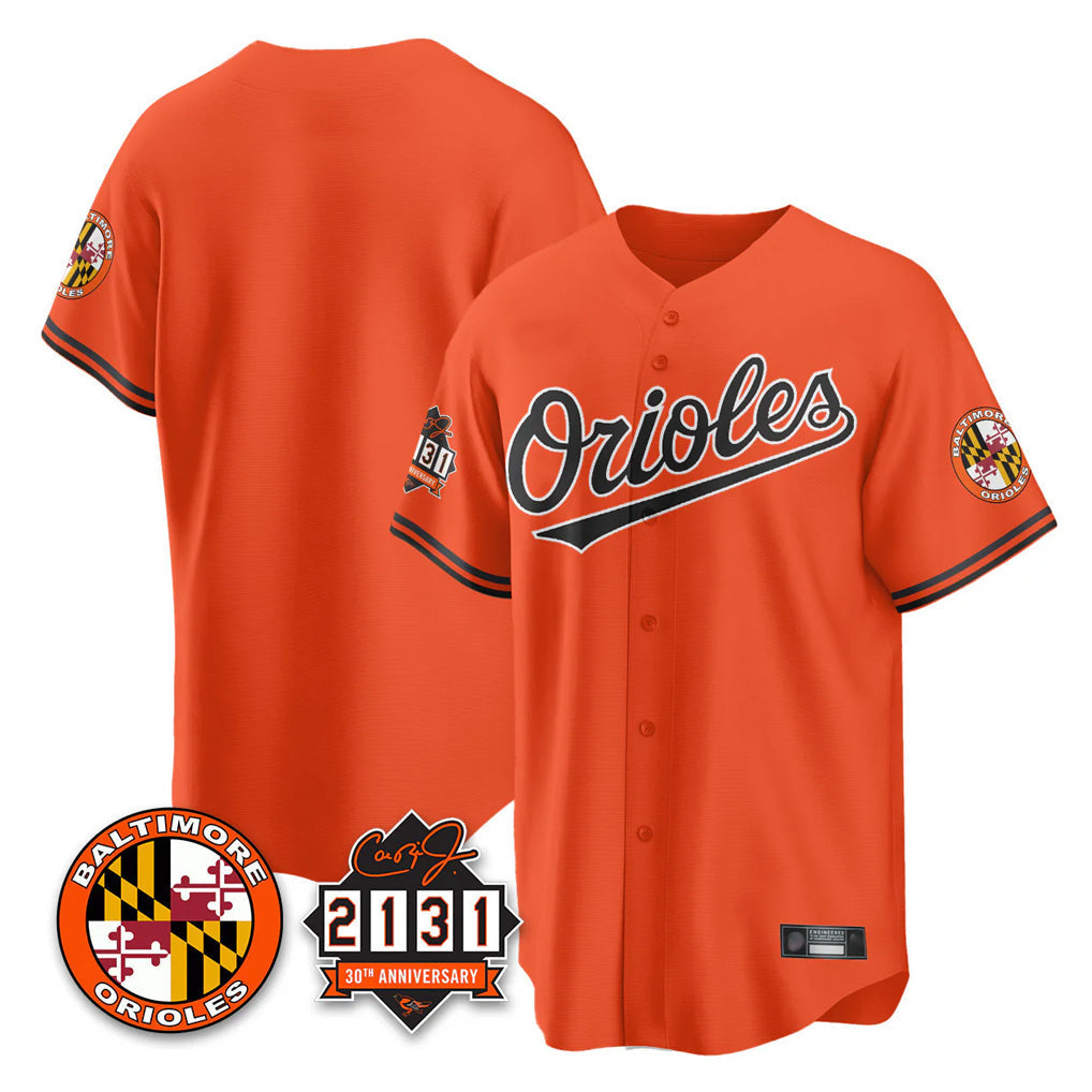 Crovyle B.Orioles Orange 30th Anniversary of 2131 Home Game Blank Player Stitched Jerseys