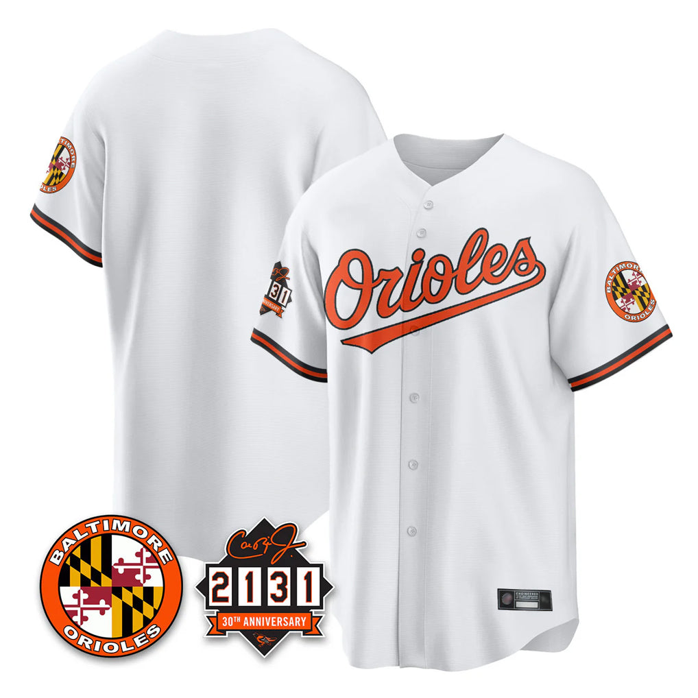 Crovyle B.Orioles White 30th Anniversary of 2131 Home Game Blank Player Stitched Jerseys