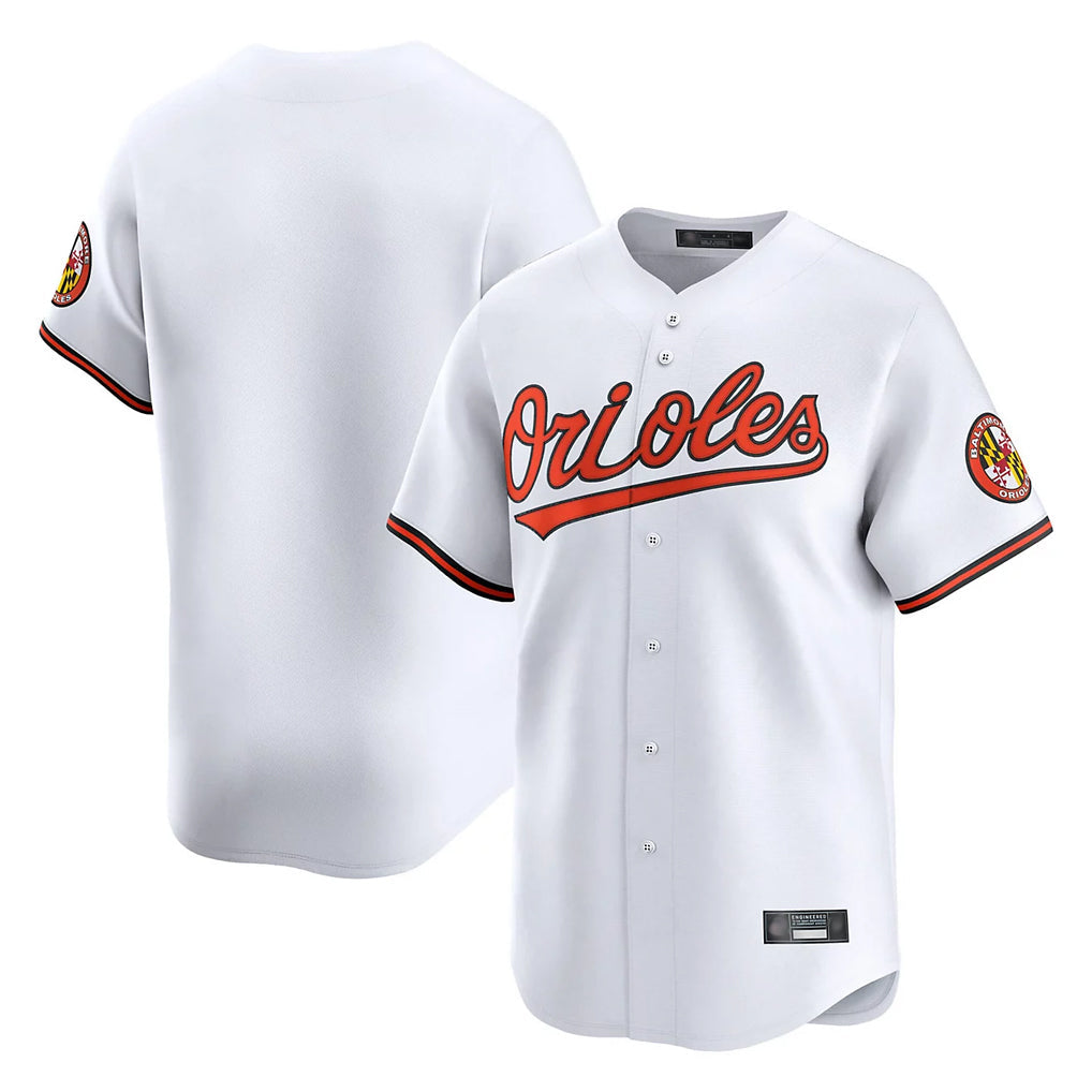 Crovyle B.Orioles White Limited Home Game Blank Player Stitched Jerseys