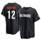 Crovyle B.Orioles #12 Dylan Beavers Player Black City Connect Home Game Stitched Jerseys