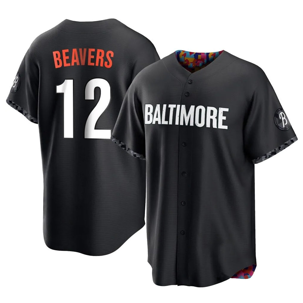 Crovyle B.Orioles #12 Dylan Beavers Player Black City Connect Home Game Stitched Jerseys