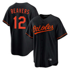 Crovyle B.Orioles #12 Dylan Beavers Player Black Home Game Stitched Jerseys