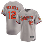 Crovyle B.Orioles #12 Dylan Beavers Player Gray Limited Home Game Stitched Jerseys
