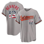 Crovyle B.Orioles #12 Dylan Beavers Player Gray USA 250 Fourth of July Home Game Stitched Jerseys