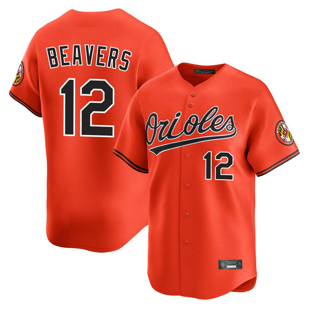 Crovyle B.Orioles #12 Dylan Beavers Player Orange Limited Home Game Stitched Jerseys