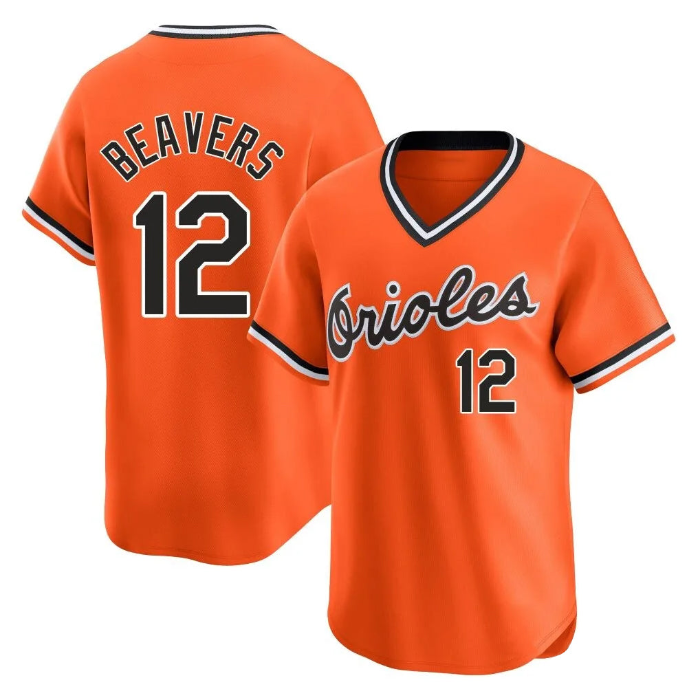 Crovyle B.Orioles #12 Dylan Beavers Player Orange T-shirt Limited Home Game Stitched Jerseys