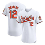 Crovyle B.Orioles #12 Dylan Beavers Player White Limited Elite Home Game Stitched Jerseys
