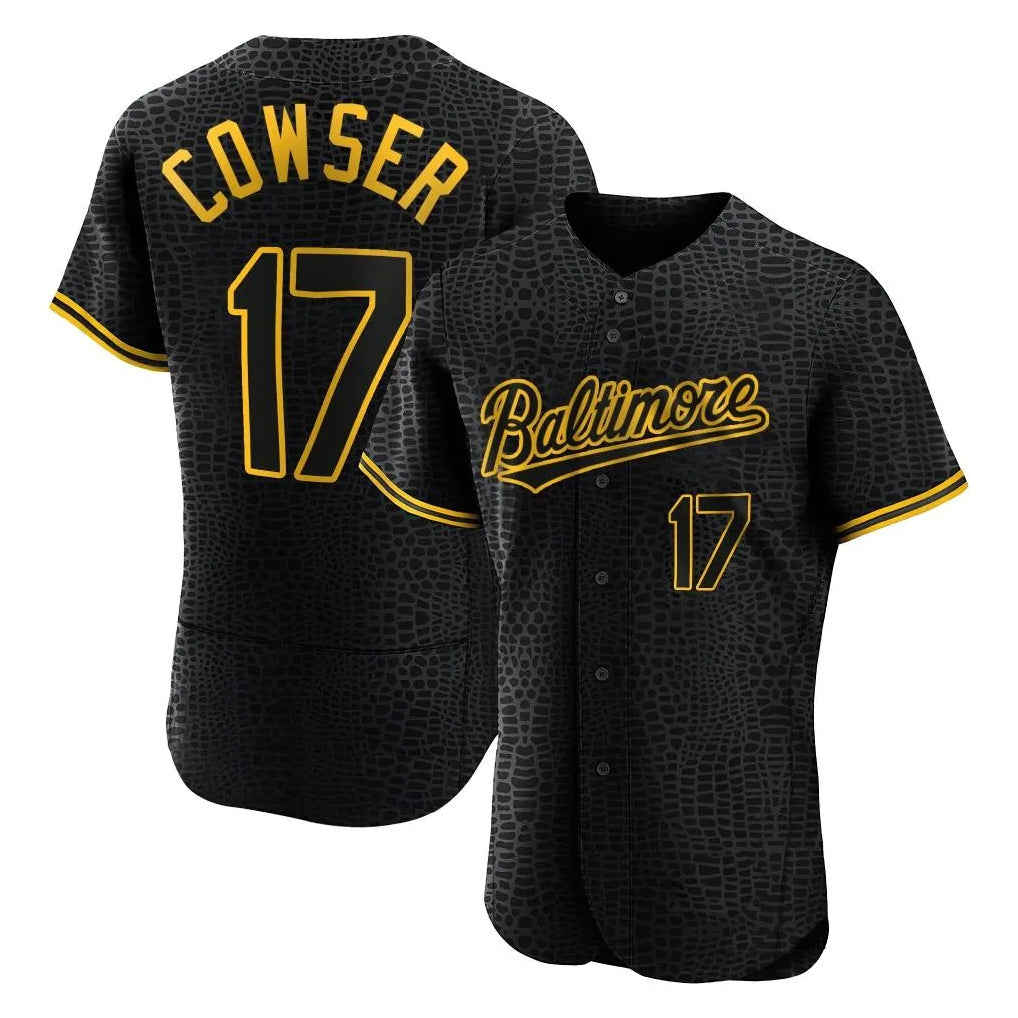 Crovyle B.Orioles #17 Colton Cowser Player Black Snake Skin City Limited Elite Home Stitched Jerseys