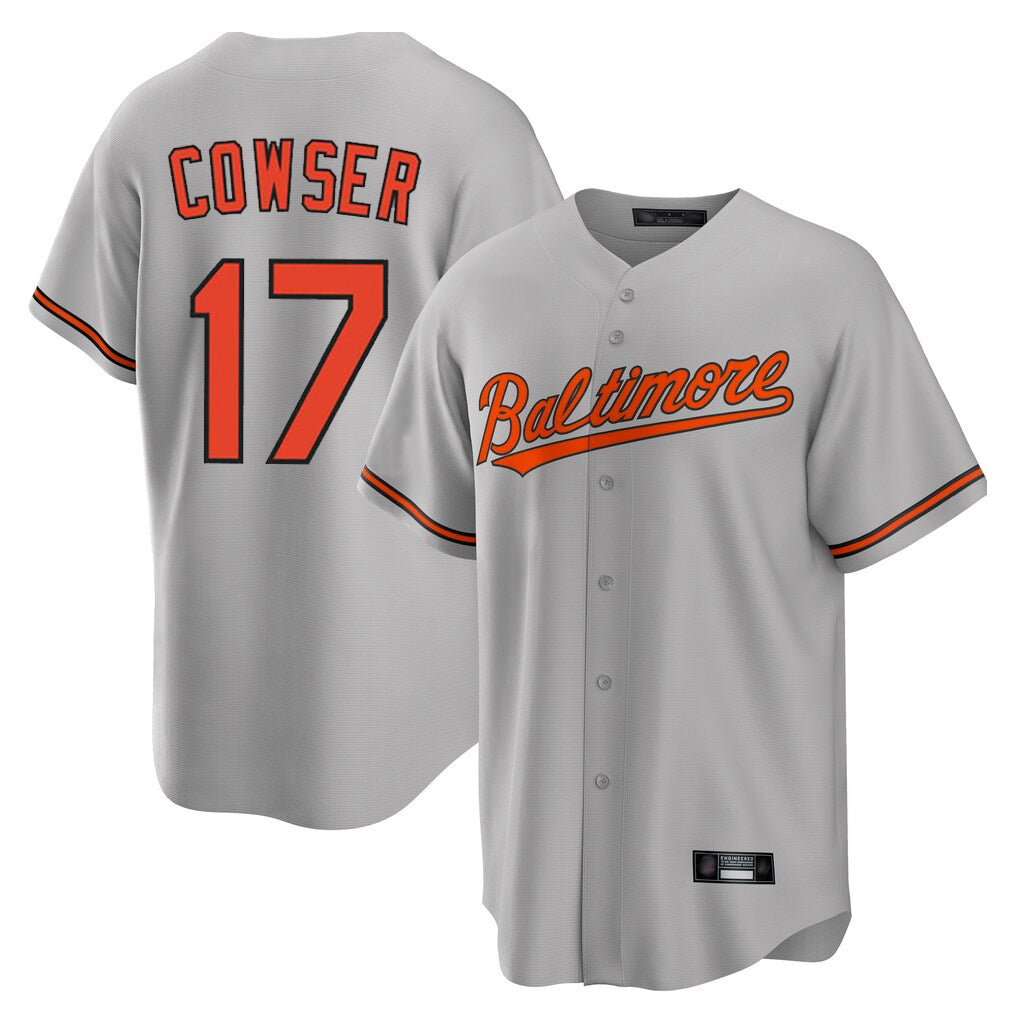 Crovyle B.Orioles #17 Colton Cowser Player Gray Home Game Stitched Jerseys