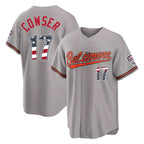 Crovyle B.Orioles #17 Colton Cowser Player Gray USA 250 Fourth of July Home Game Stitched Jerseys