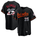 Crovyle B.Orioles #25 Pete Alonso Player Black USA 250 Fourth of July Home Game Stitched Jerseys
