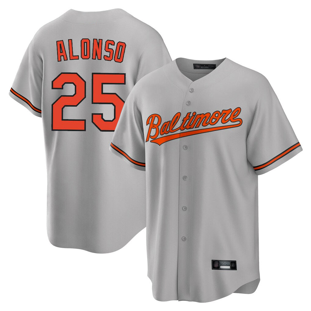 Crovyle B.Orioles #25 Pete Alonso Player Gray Home Game Stitched Jerseys