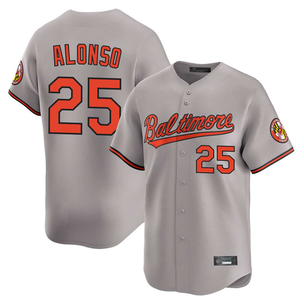 Crovyle B.Orioles #25 Pete Alonso Player Gray Limited Home Game Stitched Jerseys