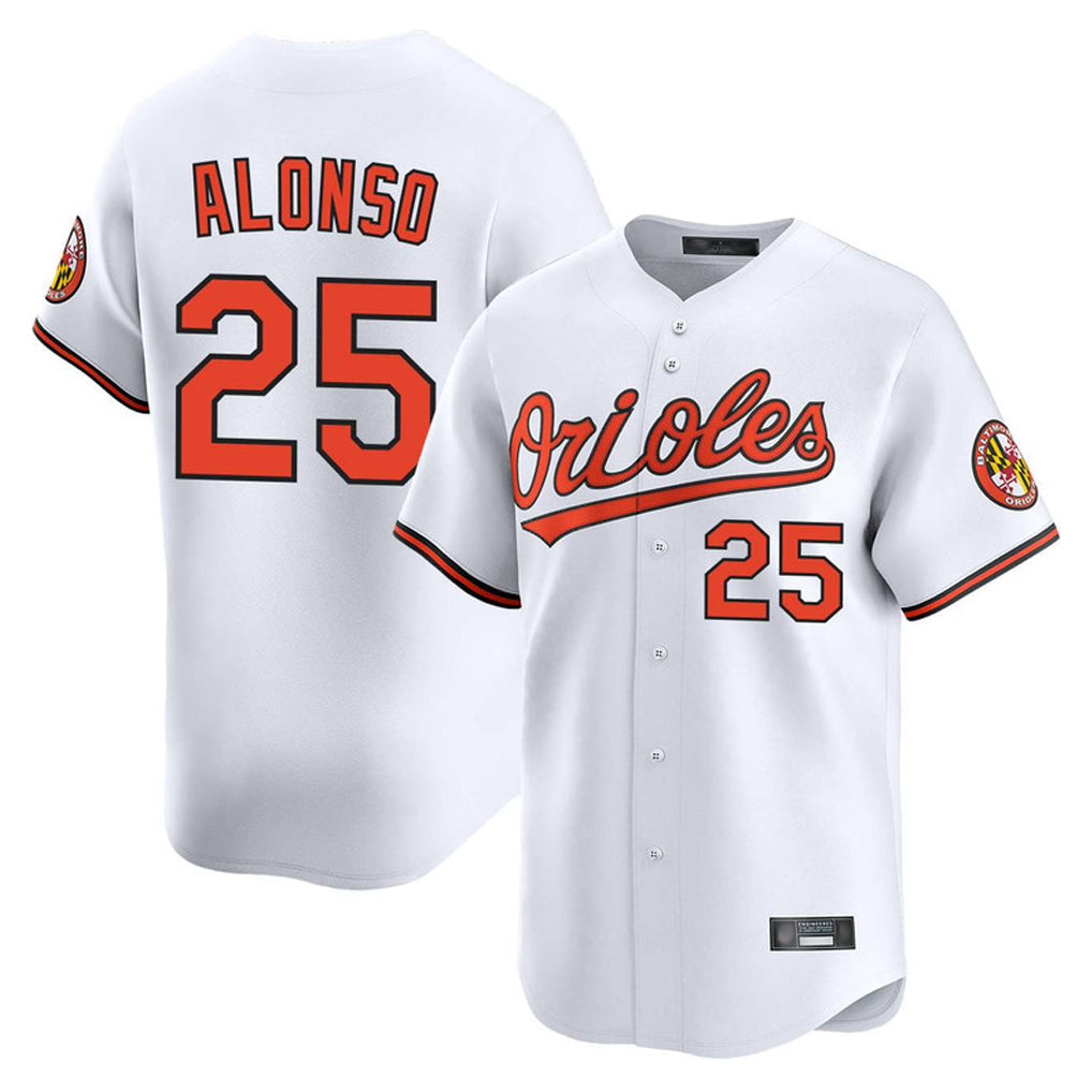 Crovyle B.Orioles #25 Pete Alonso Player White Limited Home Game Stitched Jerseys