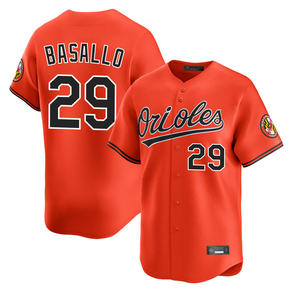 Crovyle B.Orioles #29 Samuel Basallo Player Orange Limited Home Game Stitched Jerseys