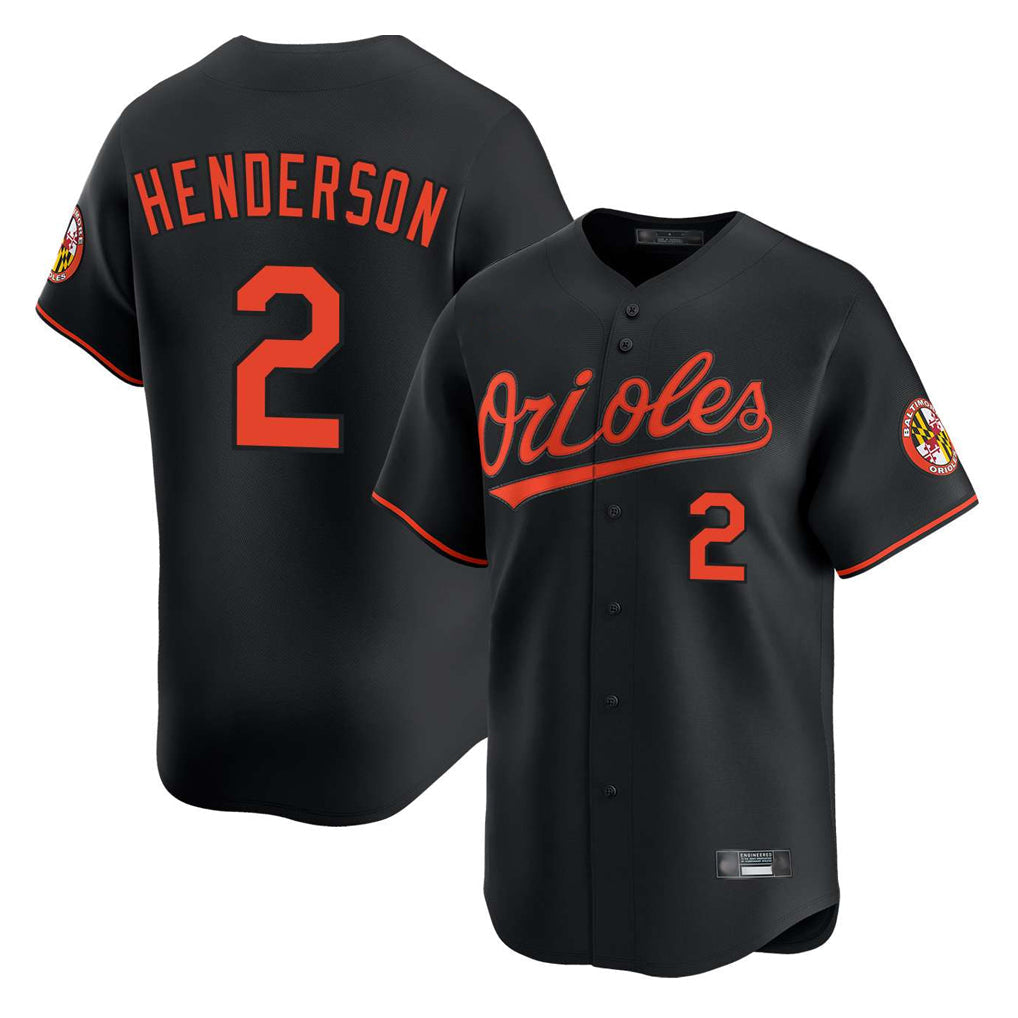Crovyle B.Orioles #2 Gunnar Henderson Player Black Limited Home Game Stitched Jerseys
