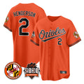 Crovyle B.Orioles #2 Gunnar Henderson Player Orange 30th Anniversary of 2131 Home Game Stitched Jerseys