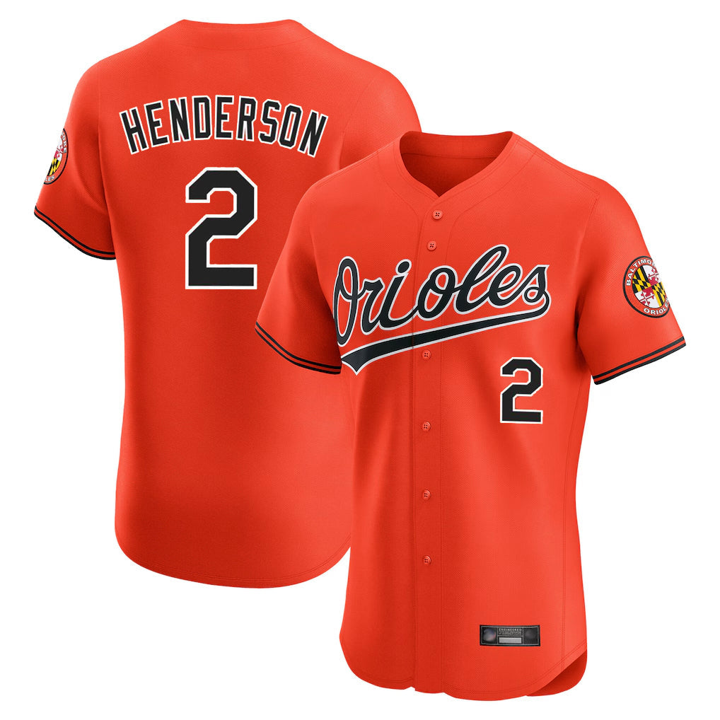 Crovyle B.Orioles #2 Gunnar Henderson Player Orange Limited Elite Home Game Stitched Jerseys