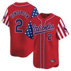 Crovyle B.Orioles #2 Gunnar Henderson Player Red Independence Day Vapor Premier Limited Home Game Stitched Jerseys