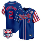 Crovyle B.Orioles #2 Gunnar Henderson Player Royal USA 250 Independence Day Vapor Premier Limited Home Game Stitched Jerseys