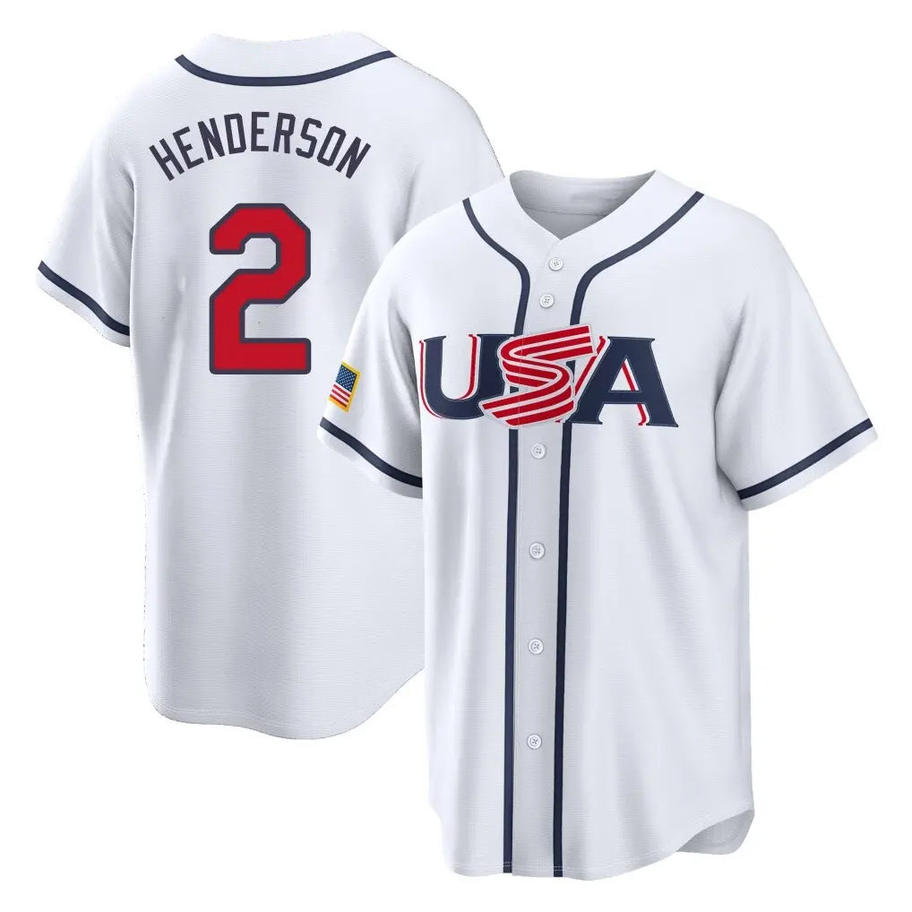 Crovyle B.Orioles #2 Gunnar Henderson Player White USA 2026 World Classic Home Game Stitched Jerseys