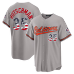 Crovyle B.Orioles #35 Adley Rutschman Gray USA 250 Fourth of July Road Stadium Jersey