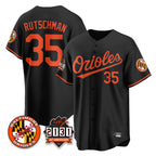 Crovyle B.Orioles #35 Adley Rutschman Black 30th Anniversary of 2131 Home Game Stitched Jerseys