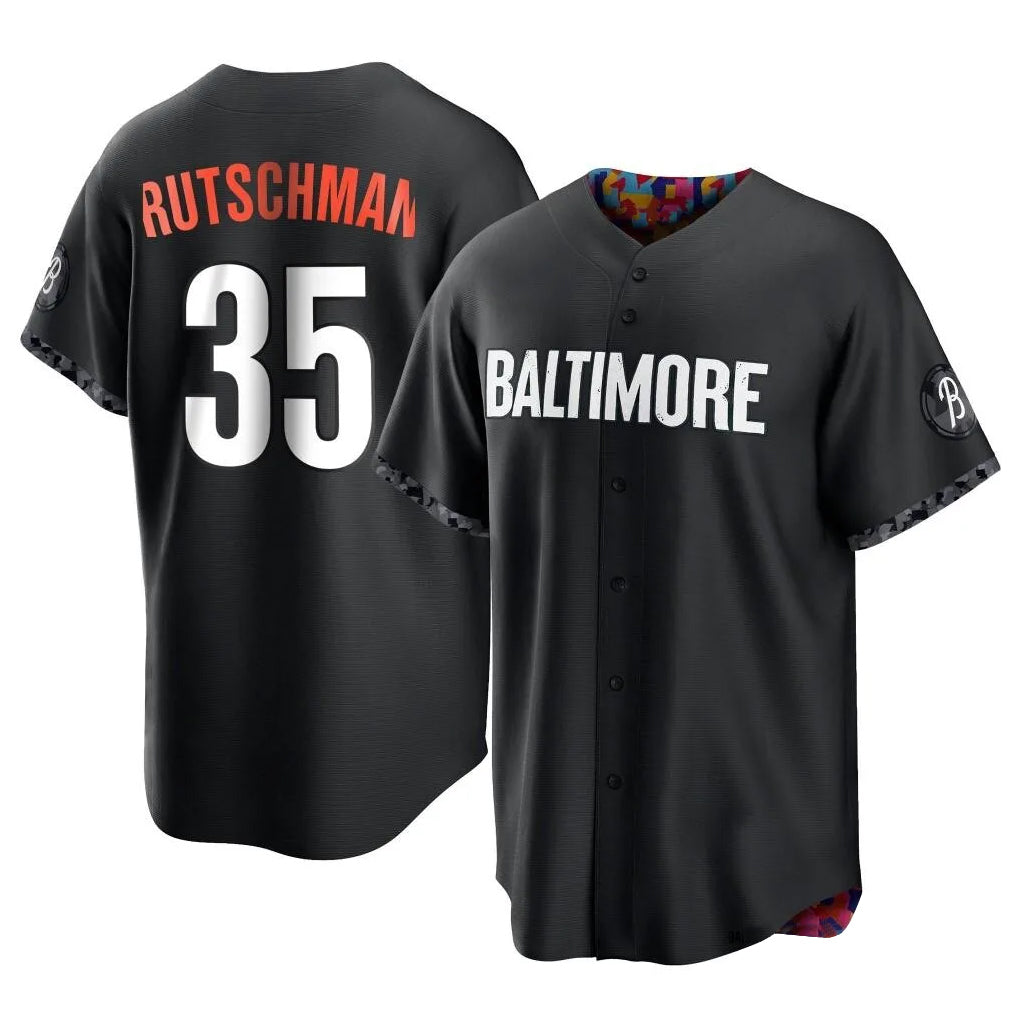 Crovyle B.Orioles #35 Adley Rutschman Black City Connect Home Game Stitched Jerseys