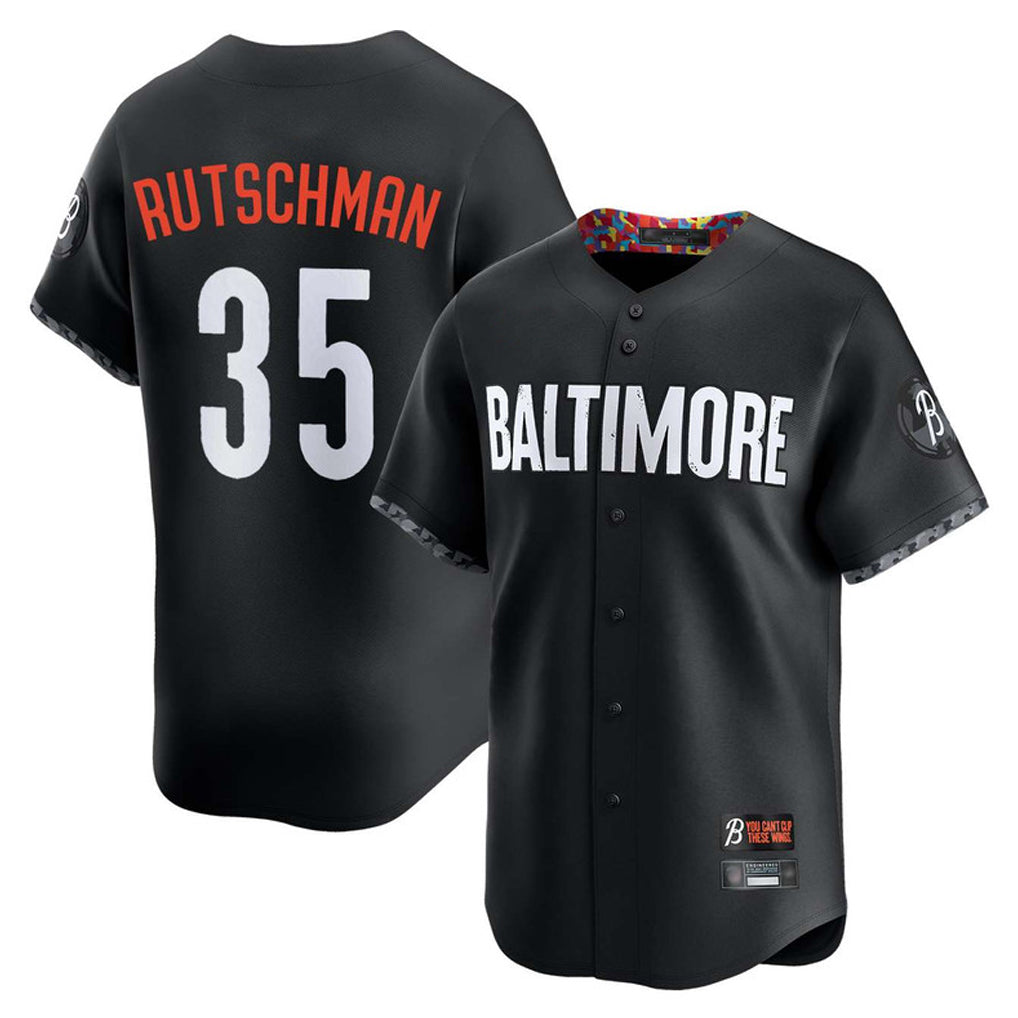 Crovyle B.Orioles #35 Adley Rutschman Black City Connect Limited Home Game Stitched Jerseys
