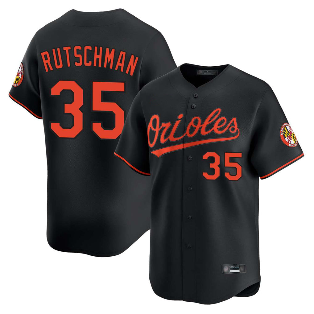 Crovyle B.Orioles #35 Adley Rutschman Black Limited Home Game Stitched Jerseys