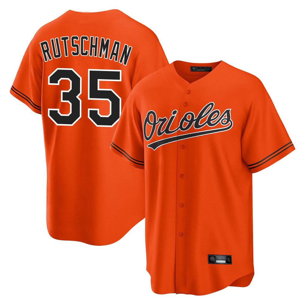 Crovyle B.Orioles #35 Adley Rutschman Orange Home Game Stitched Jerseys