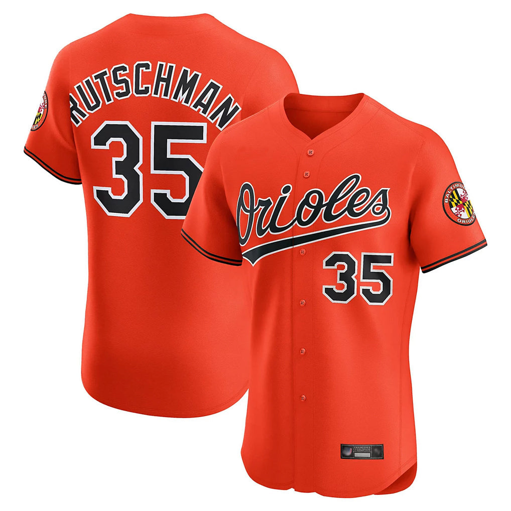 Crovyle B.Orioles #35 Adley Rutschman Orange T-shirt Limited Home Game Stitched Jerseys