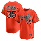 Crovyle B.Orioles #35 Adley Rutschman Orange Limited Home Game Stitched Jerseys