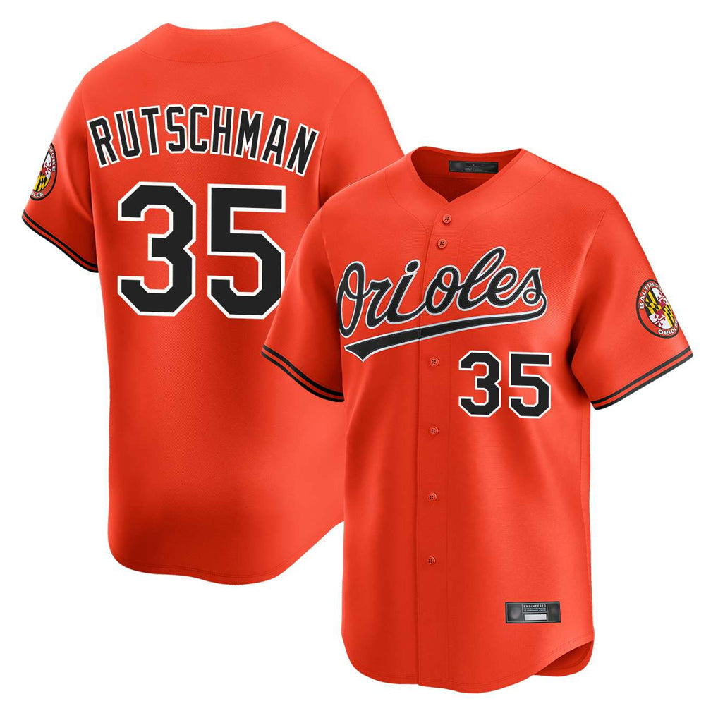 Crovyle B.Orioles #35 Adley Rutschman Orange Limited Home Game Stitched Jerseys