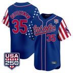 Crovyle B.Orioles #35 Adley Rutschman Royal USA 250 Independence Day Vapor Premier Limited Home Game Stitched Jerseys