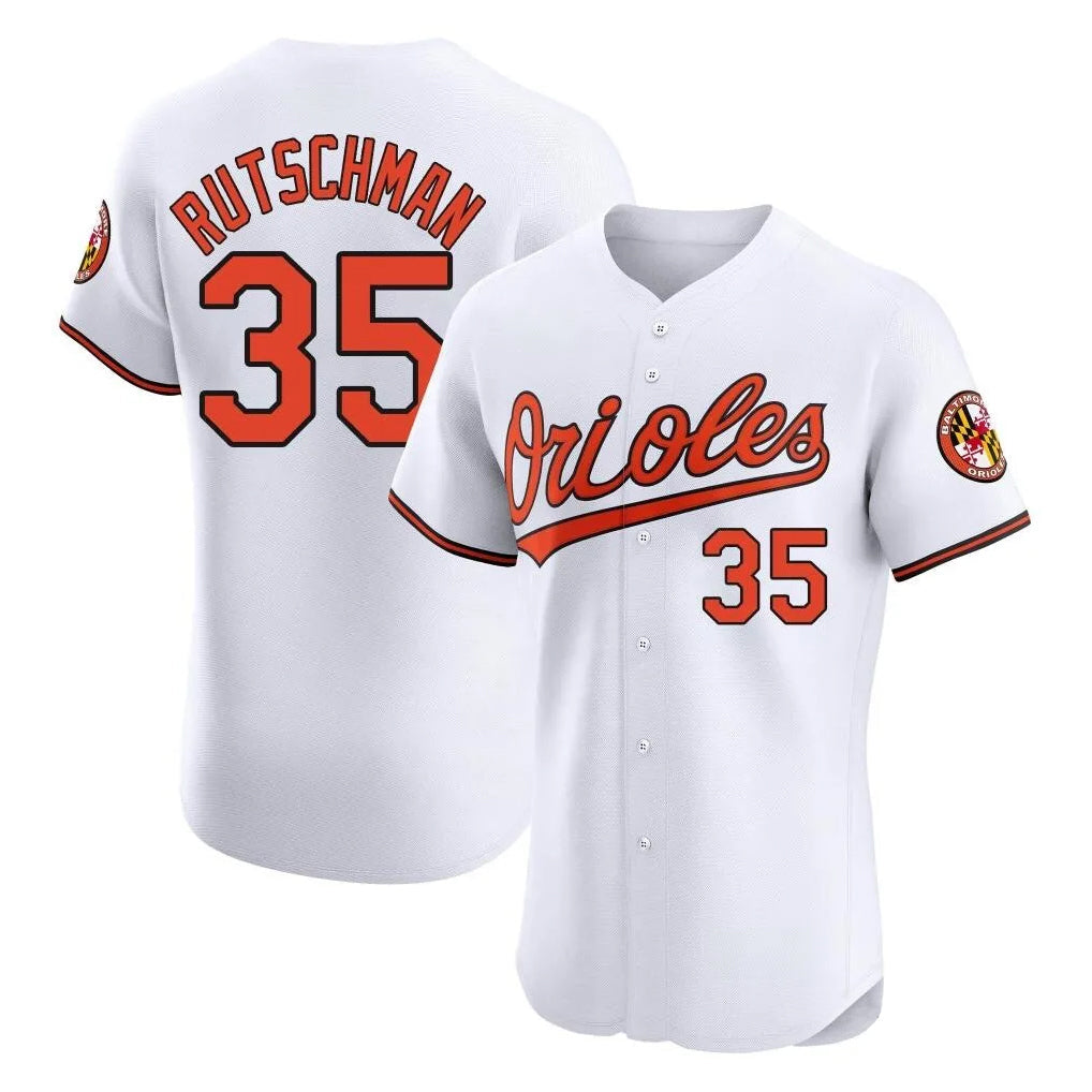 Crovyle B.Orioles #35 Adley Rutschman White Limited Elite Home Game Stitched Jerseys
