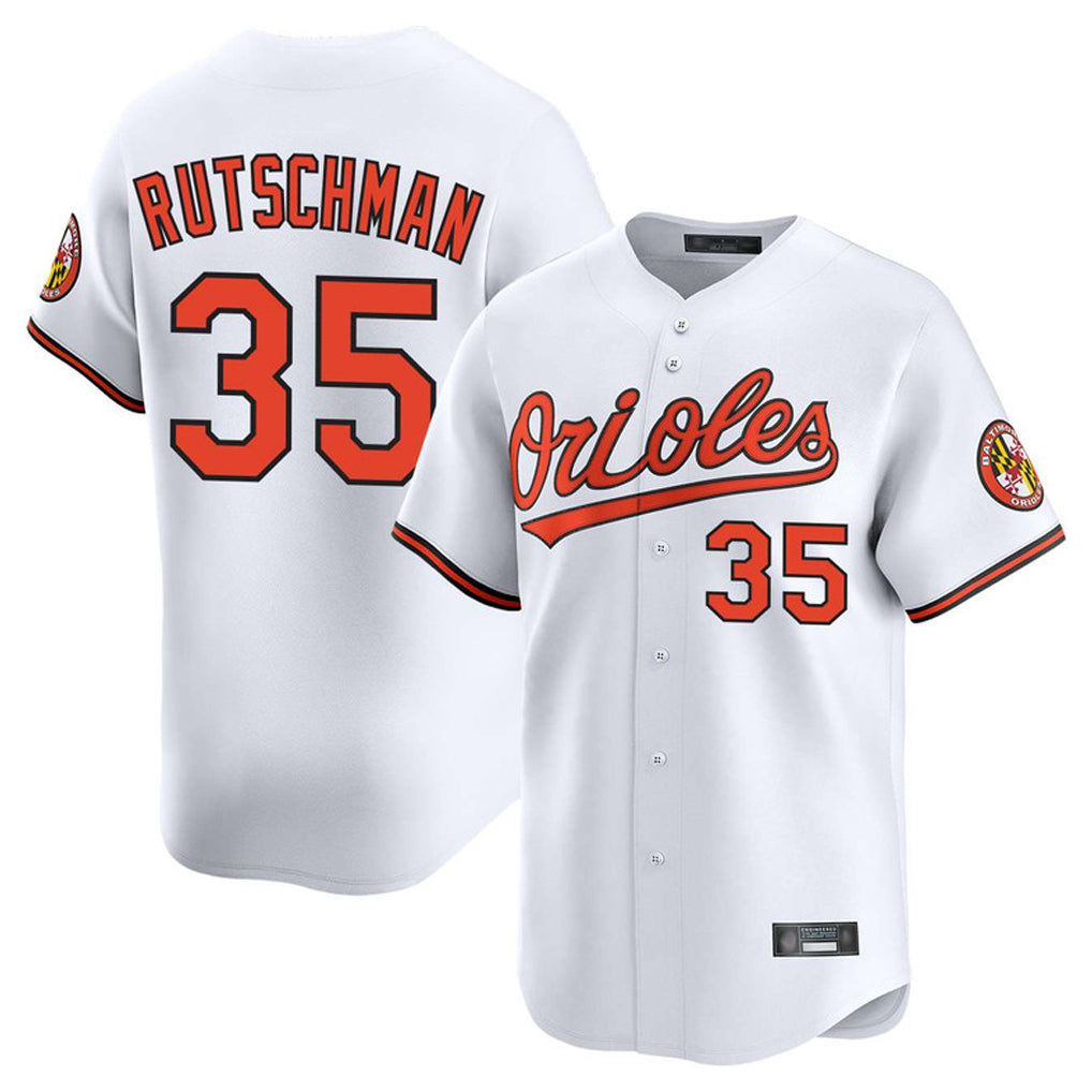 Crovyle B.Orioles #35 Adley Rutschman White Limited Home Game Stitched Jerseys
