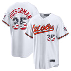 Crovyle B.Orioles #35 Adley Rutschman White USA 250 Fourth of July Home Game Stitched Jerseys