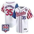 Crovyle B.Orioles #35 Adley Rutschman White USA 250 Independence Day Vapor Premier Home Game Stitched Jerseys