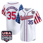 Crovyle B.Orioles #35 Adley Rutschman White USA 250 Independence Day Vapor Premier Limited Home Game Stitched Jerseys