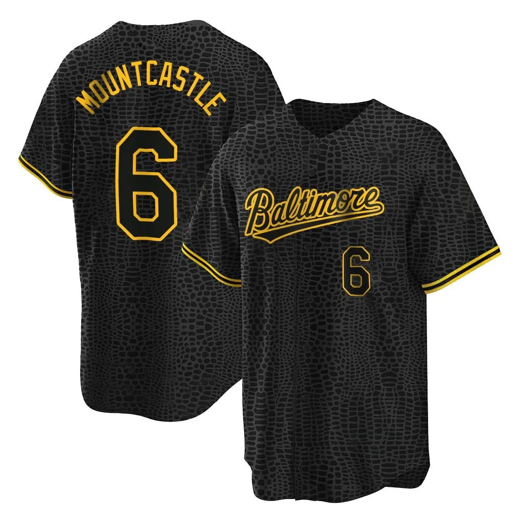 Crovyle B.Orioles #6 Ryan Mountcastle Player Black Snake Skin City Home Game Stitched Jerseys