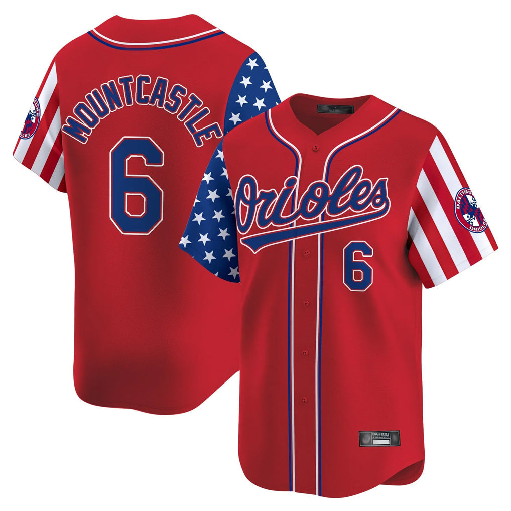 Crovyle B.Orioles #6 Ryan Mountcastle Player Red Independence Day Vapor Premier Limited Home Game Stitched Jerseys